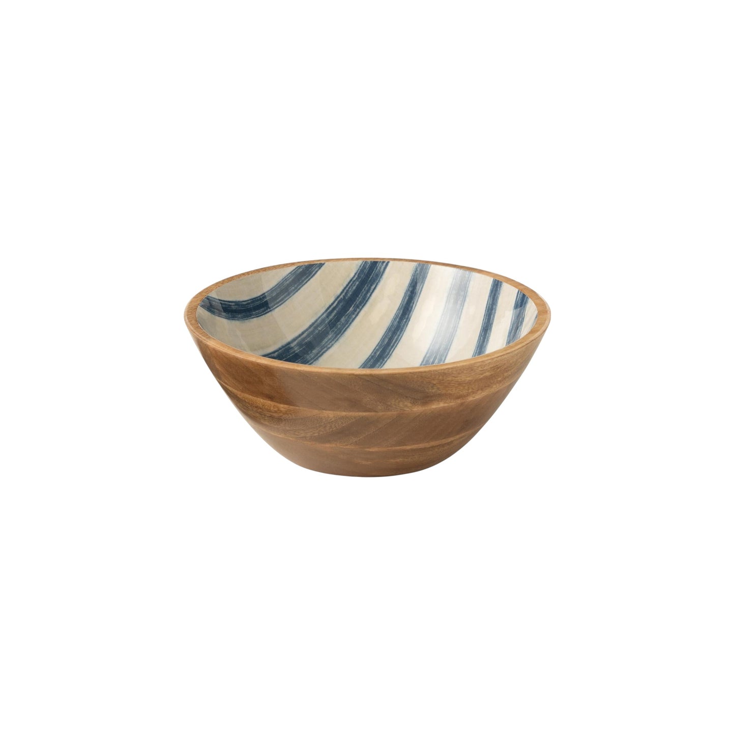 BOWL STRIPES MANGO WOOD BLUE