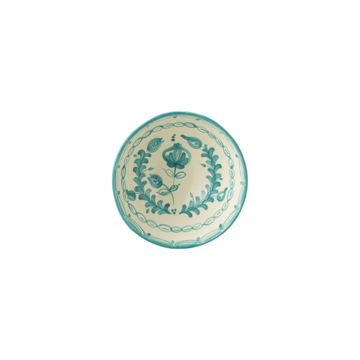 BOWL GRANADA HIGH CERAMIC AQUA AND WHITE