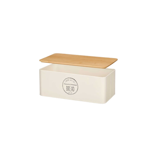 BREAD HOLDER BAMBOO CREAM WITH LID