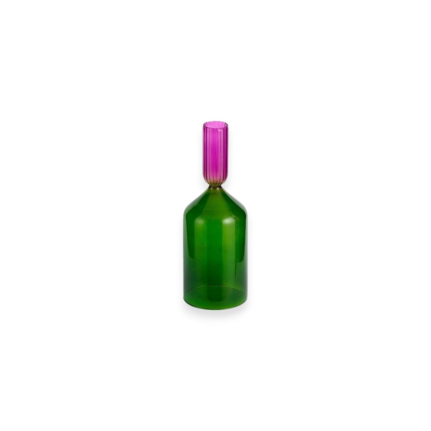 CANDLE HOLDER 18 X 7 CM GREEN AND PINK