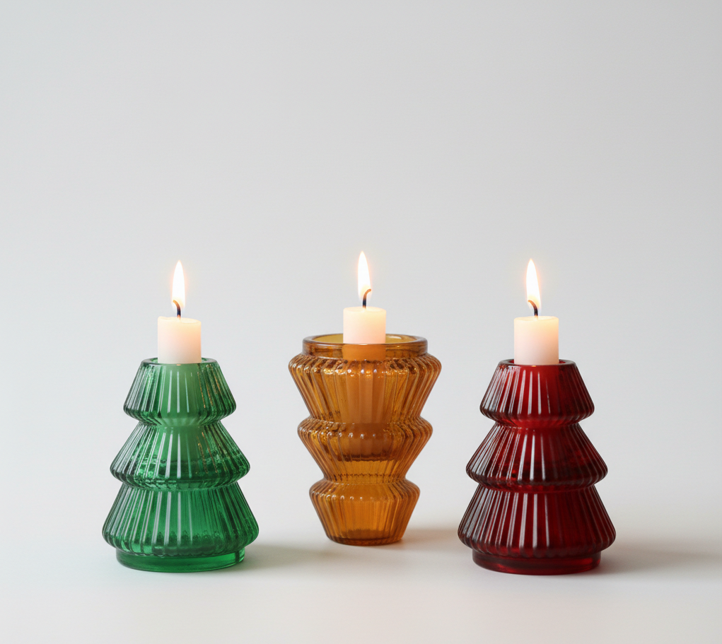 CANDLE HOLDER 2 WAY GLASS