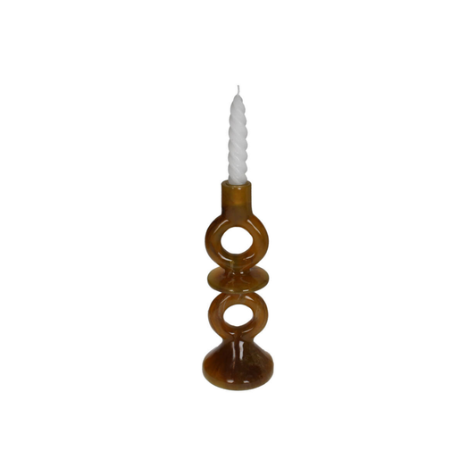 CANDLE HOLDER MARMER BROWN