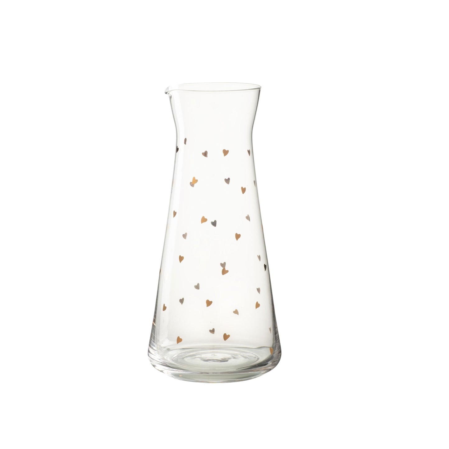 CARAFE HEART GLASS TRANSPARENT GOLD
