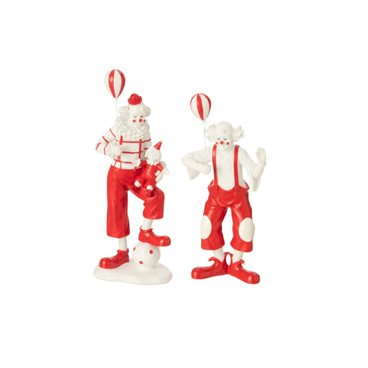 CLOWN BALL AND DOLL STONE RED AND WHITE