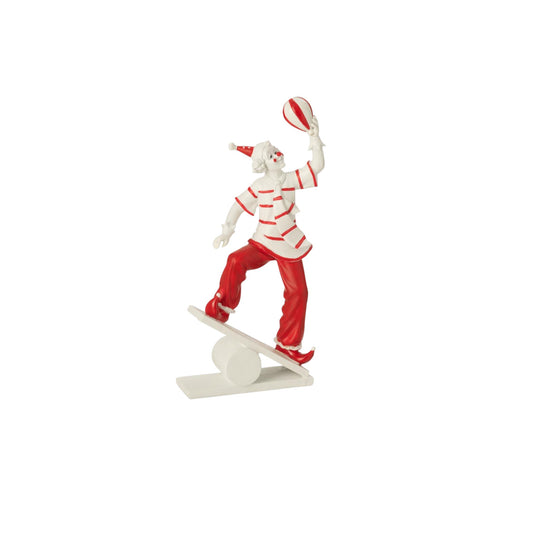 CLOWN EQUILIBRIST STONE RED AND WHITE