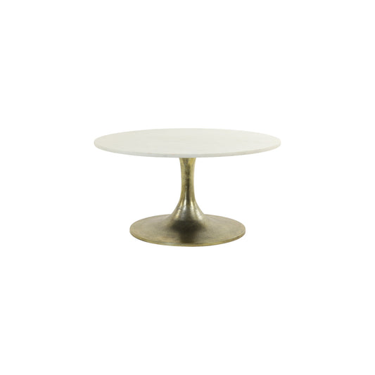 COFFEE TABLE RICKERD WHITE MARBLE WITH ANTIQUE BRONZE