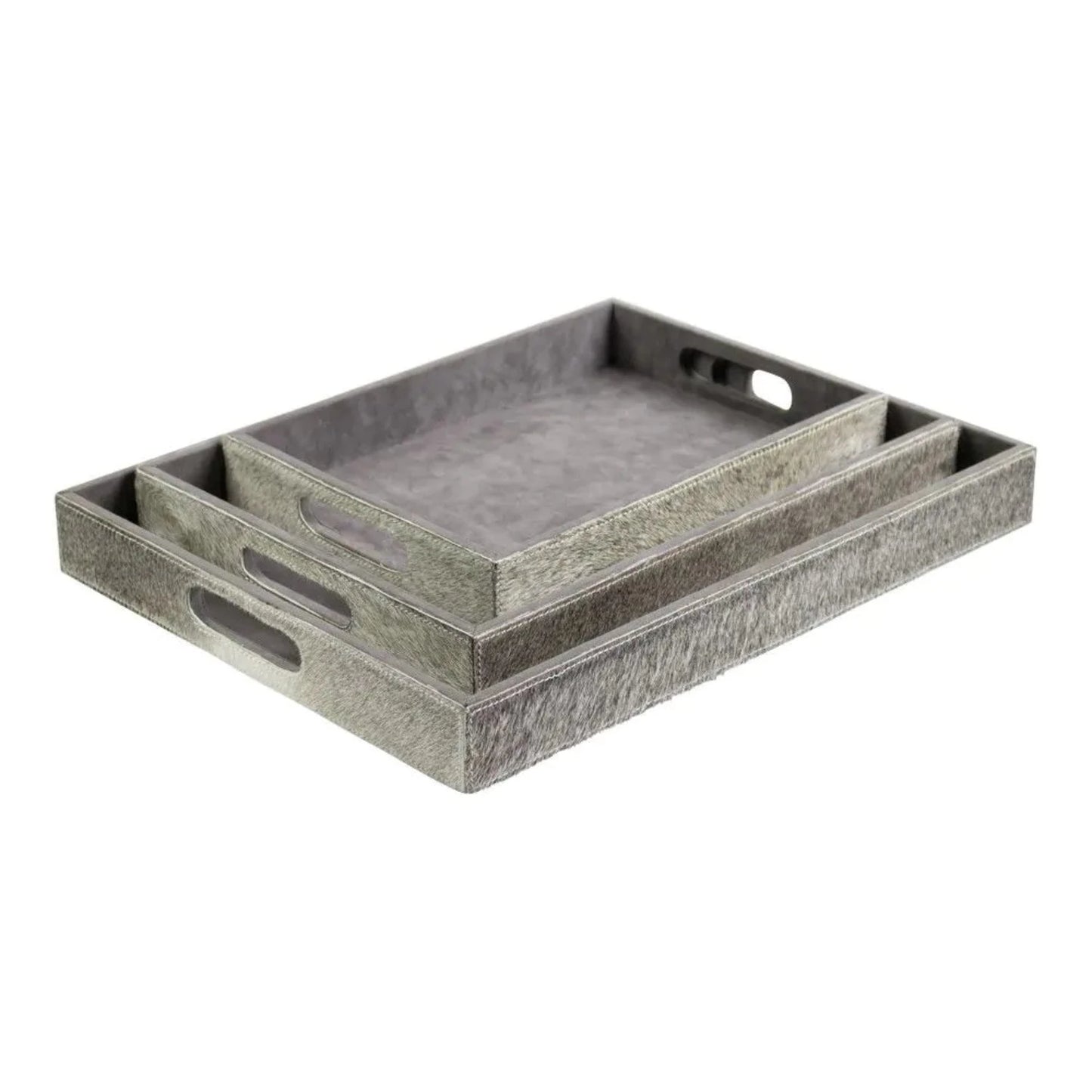 COW RECTANGLE TRAY GREY