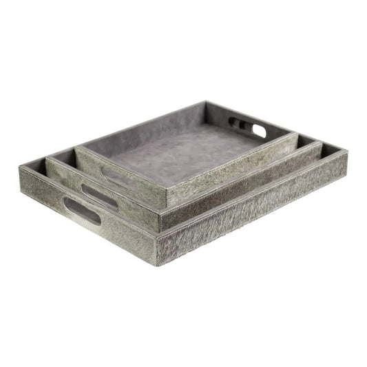 COW RECTANGLE TRAY GREY