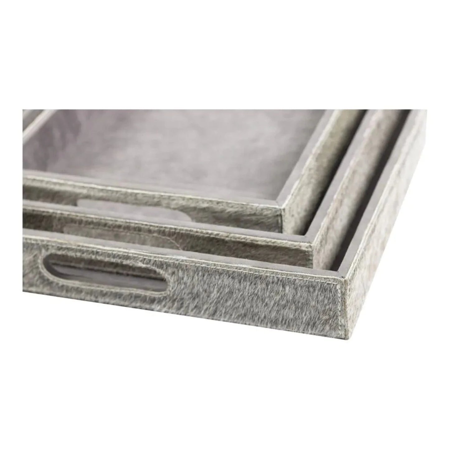 COW RECTANGLE TRAY GREY