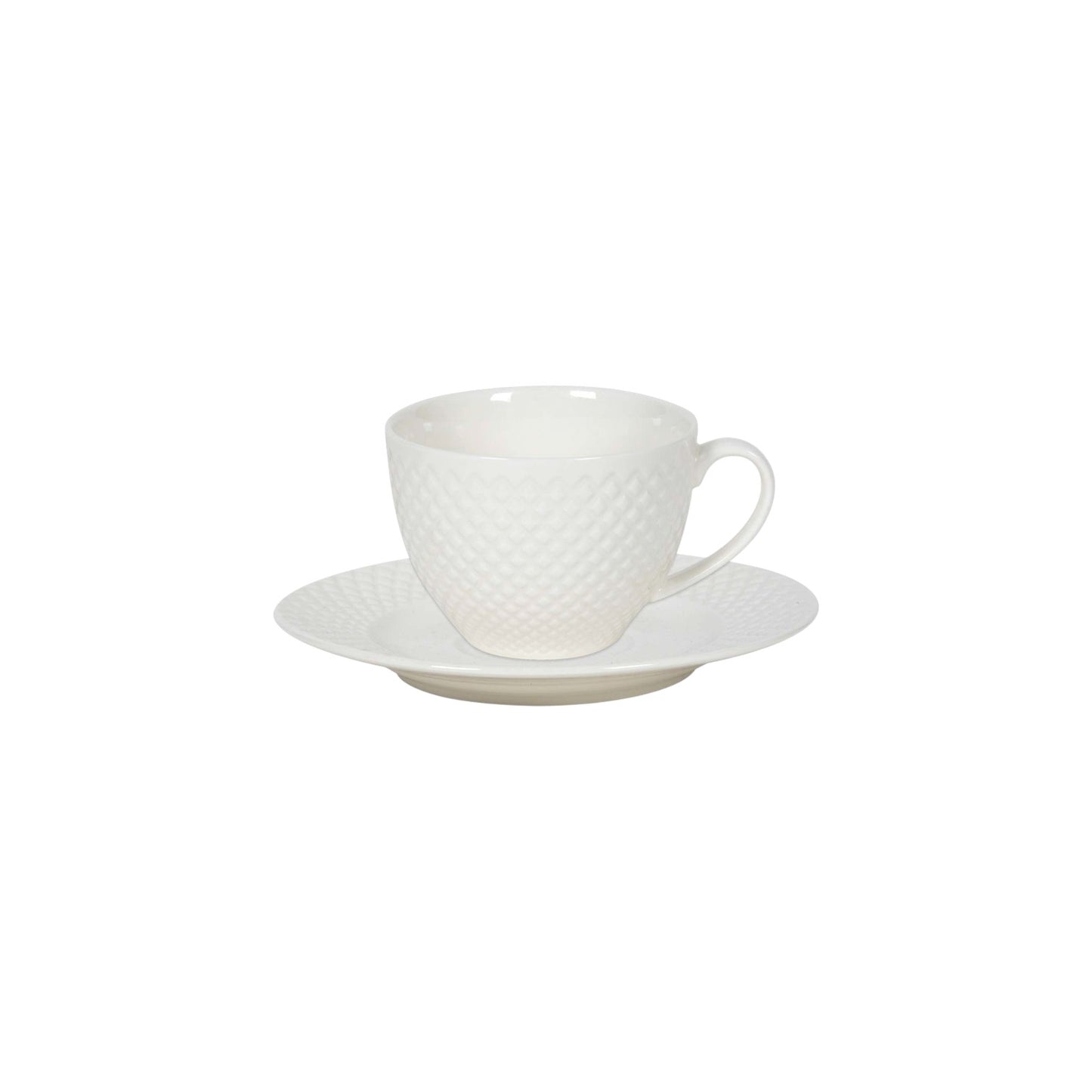 CUP AND SAUCER DIAMOND WHITE