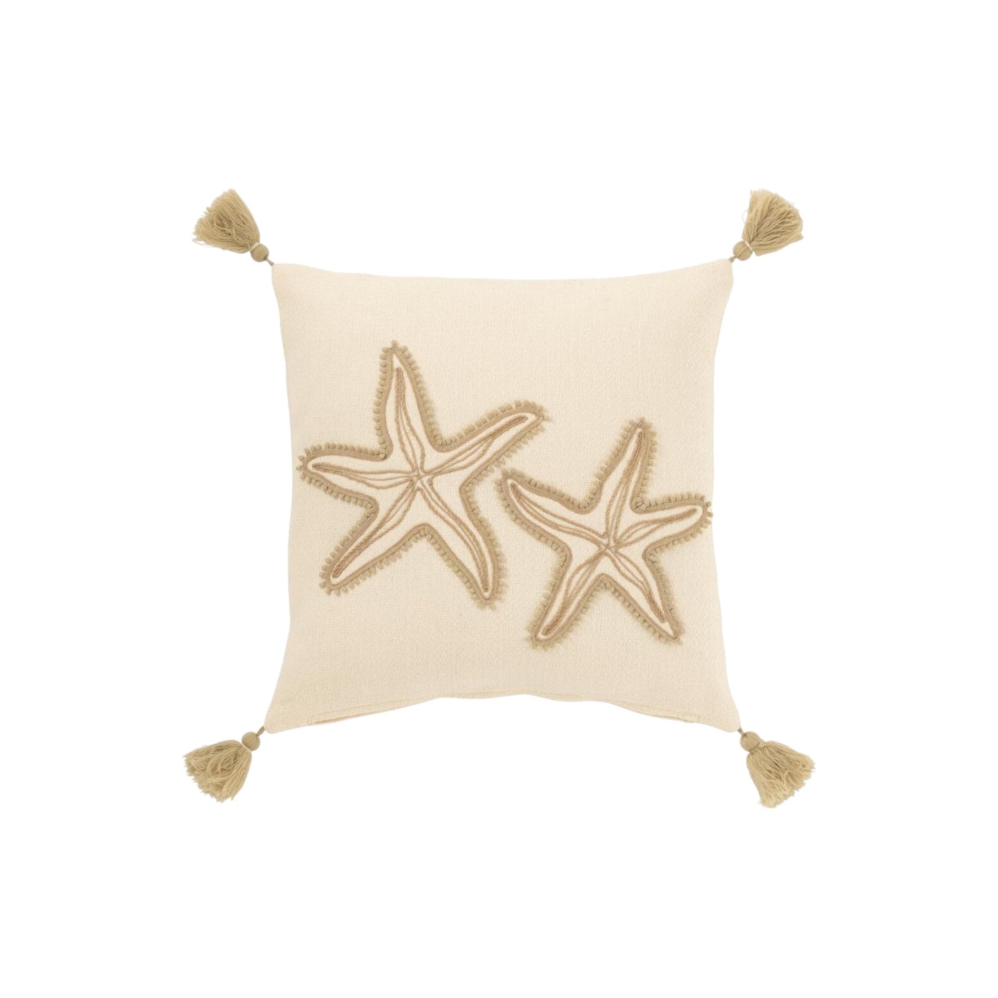 CUSHION 2 SEA STAR WITH TASSELS COTTON