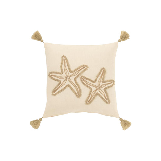 CUSHION 2 SEA STAR WITH TASSELS COTTON