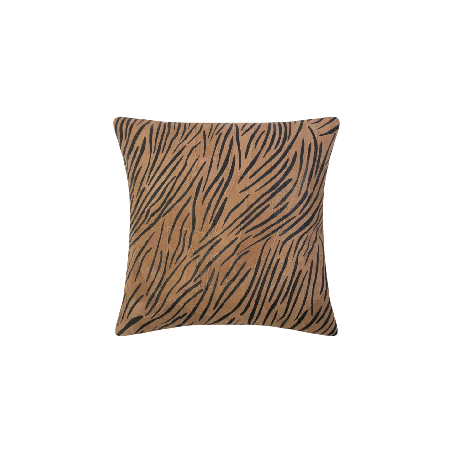 CUSHION GOAT SUEDE ZEBRA CAMEL 45 X 45 CM