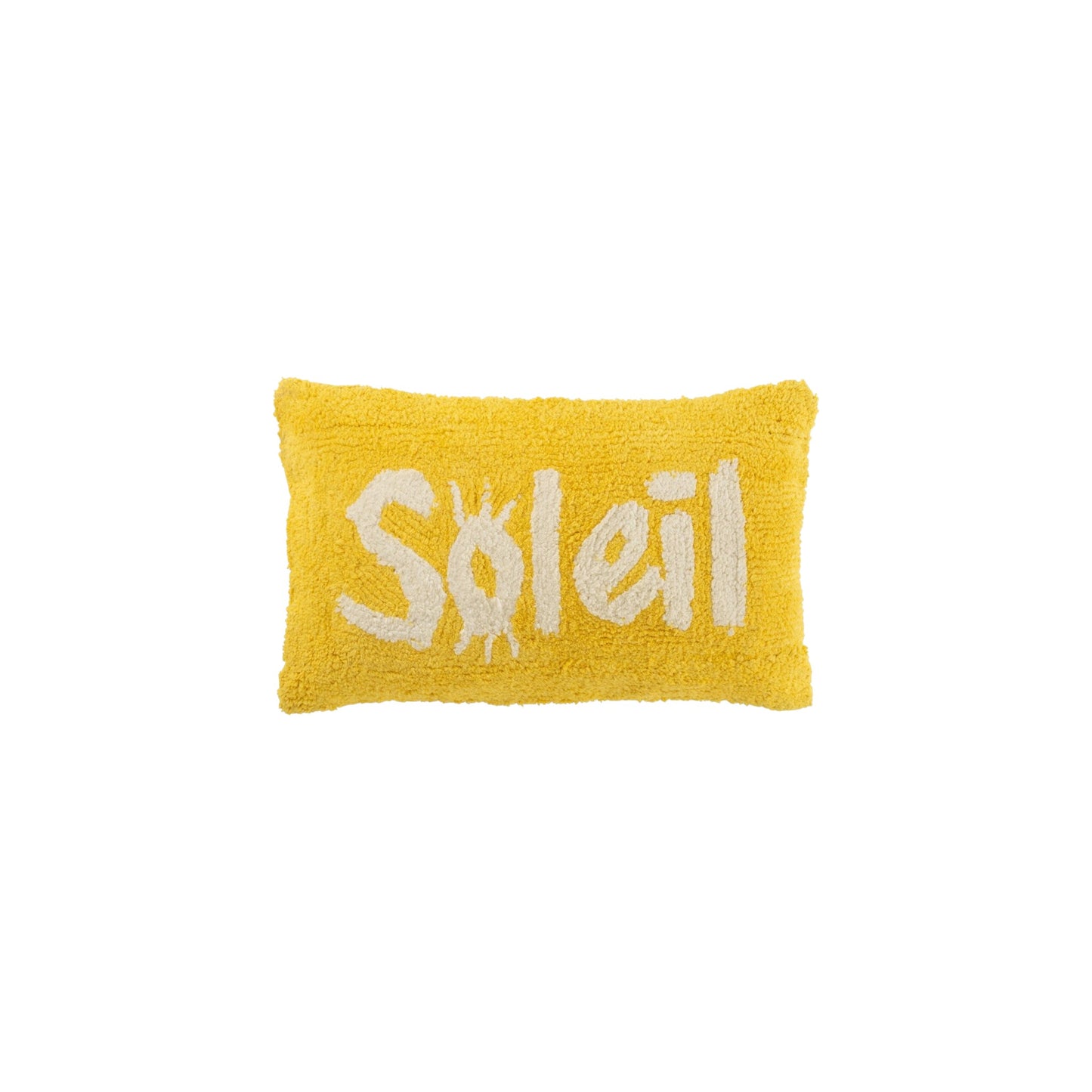 CUSHION SOLEIL 30 X 50 CM TUFTED YELLOW AND WHITE
