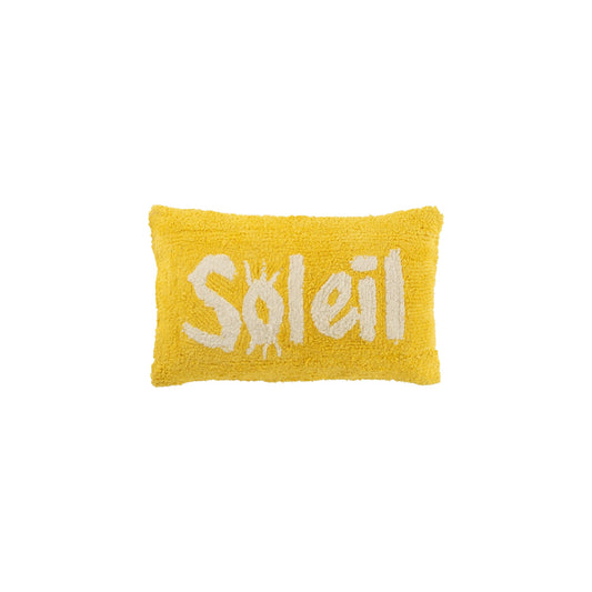 CUSHION SOLEIL 30 X 50 CM TUFTED YELLOW AND WHITE