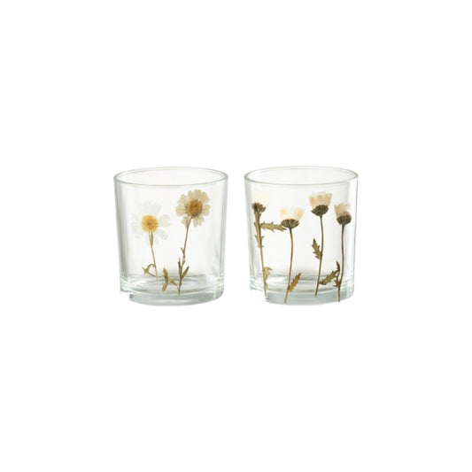 DAISY TEALIGHT FLOWER GLASS