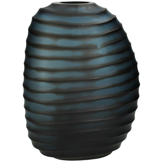 DARK BLUE GLASS VASE