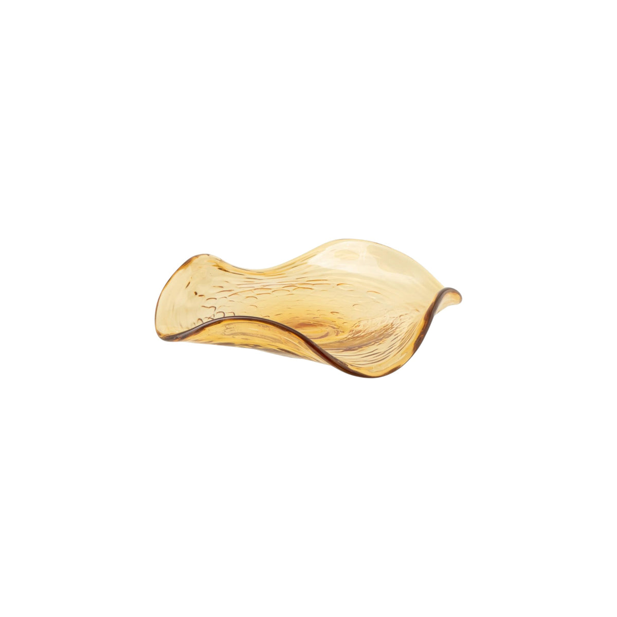 DECORATIVE BOWL IRREGULAR GLASS CARAMEL