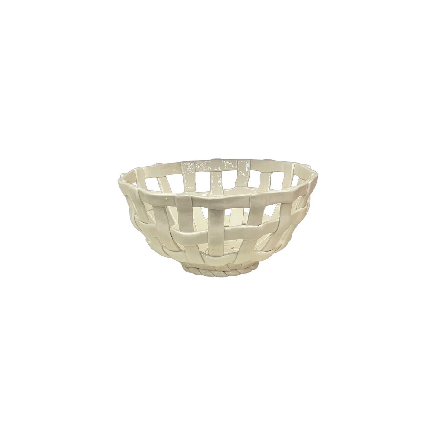 DECORATIVE BASKET CERAMIC ROUND