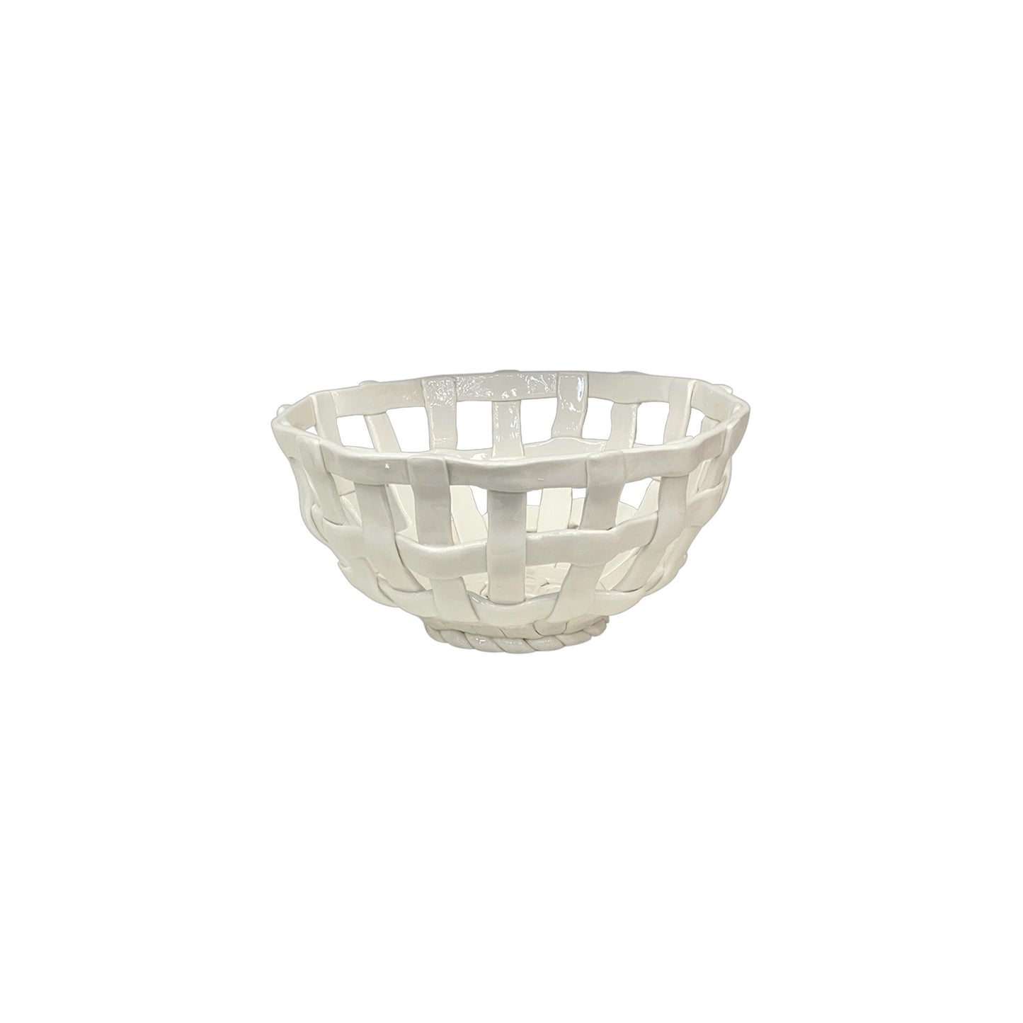 DECORATIVE BASKET CERAMIC ROUND