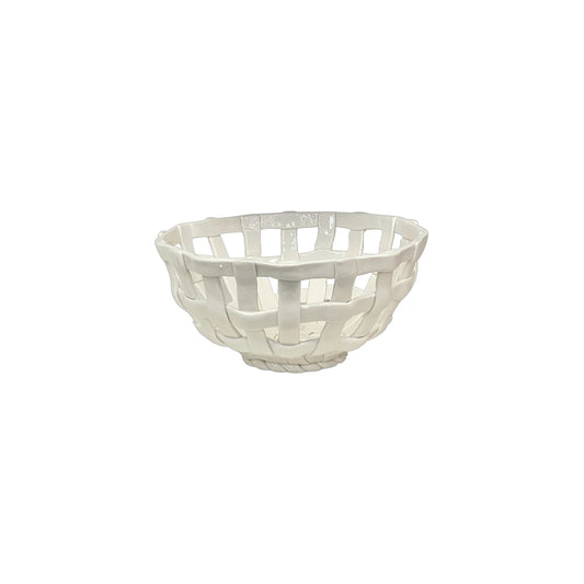 DECORATIVE BASKET CERAMIC ROUND