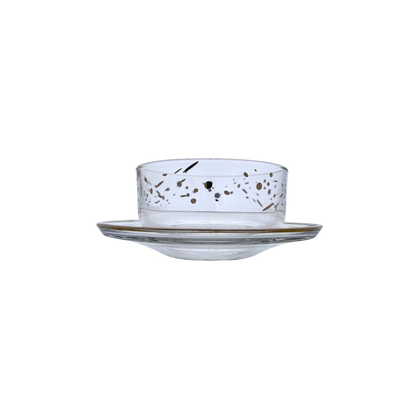 DOTS PLATINUM MEGHLE BOWL WITH PLATE