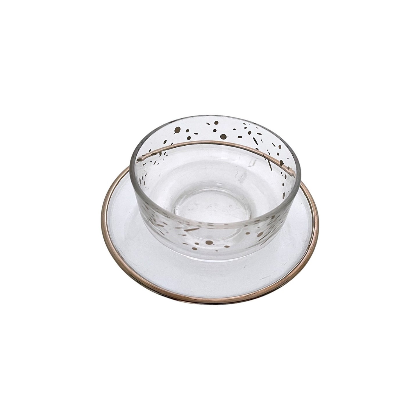 DOTS PLATINUM MEGHLE BOWL WITH PLATE