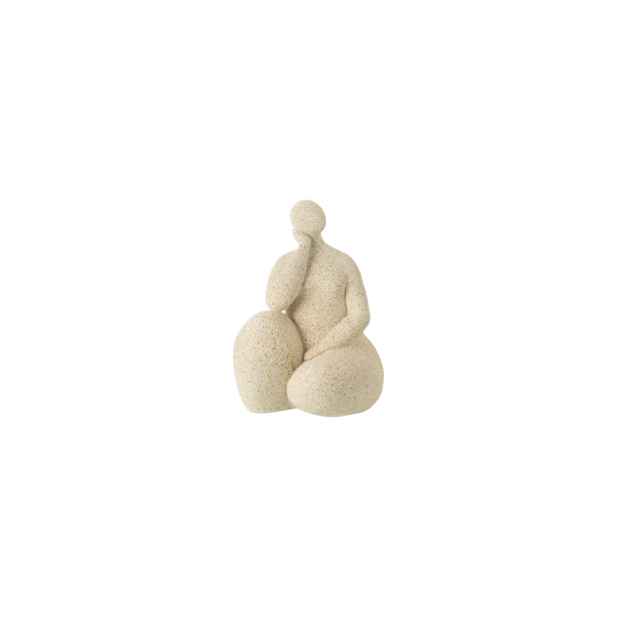 FIGURINE MODERN WOMAN PENSIVE BEIGE