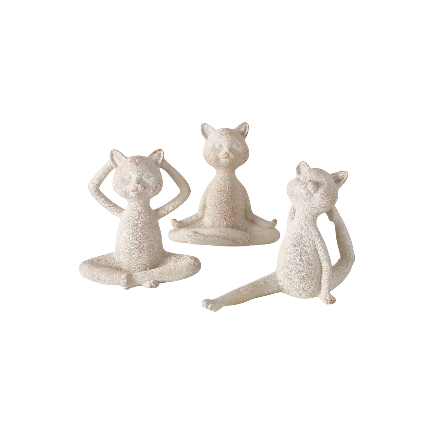 FIGURINE YOGA CAT BEIGE