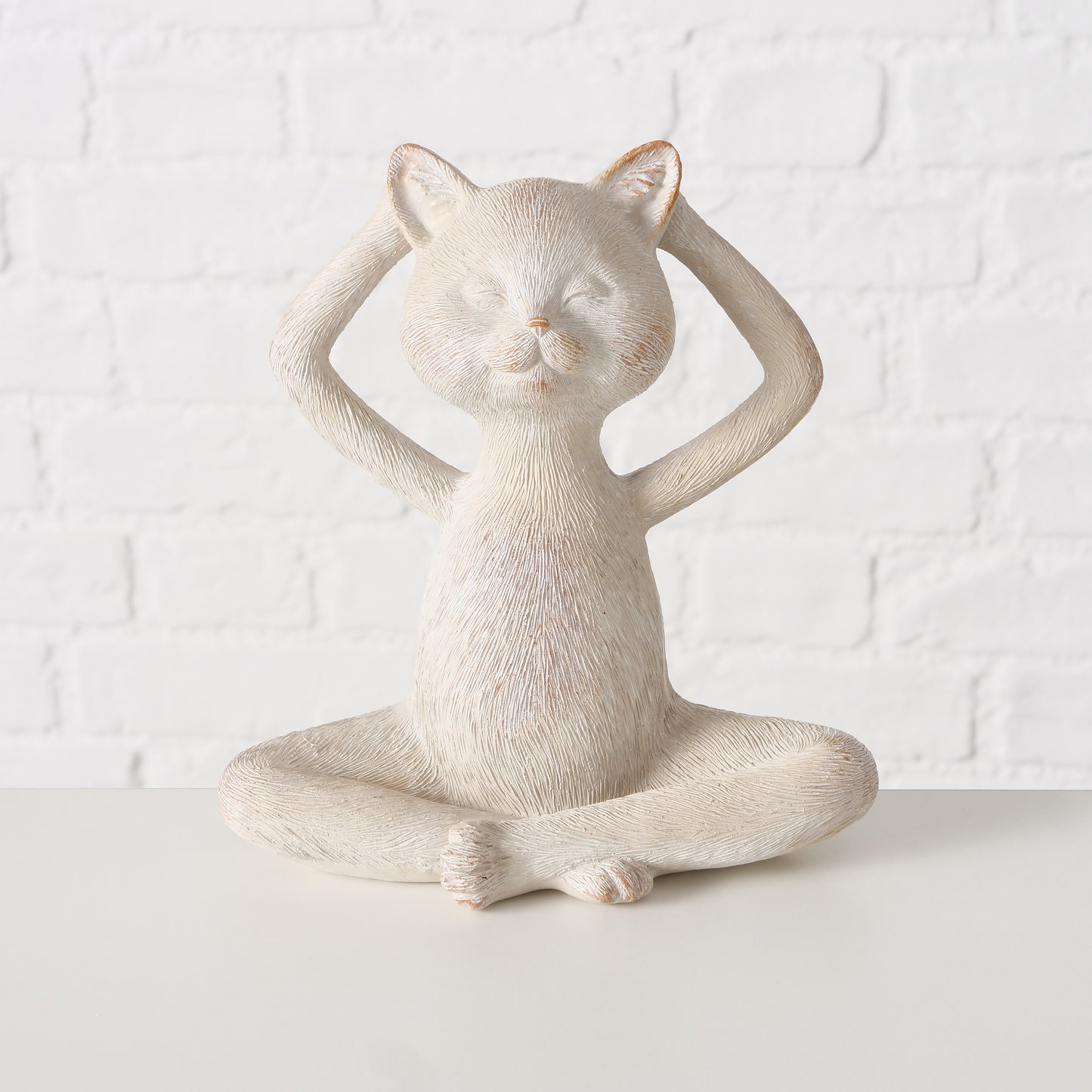 FIGURINE YOGA CAT BEIGE