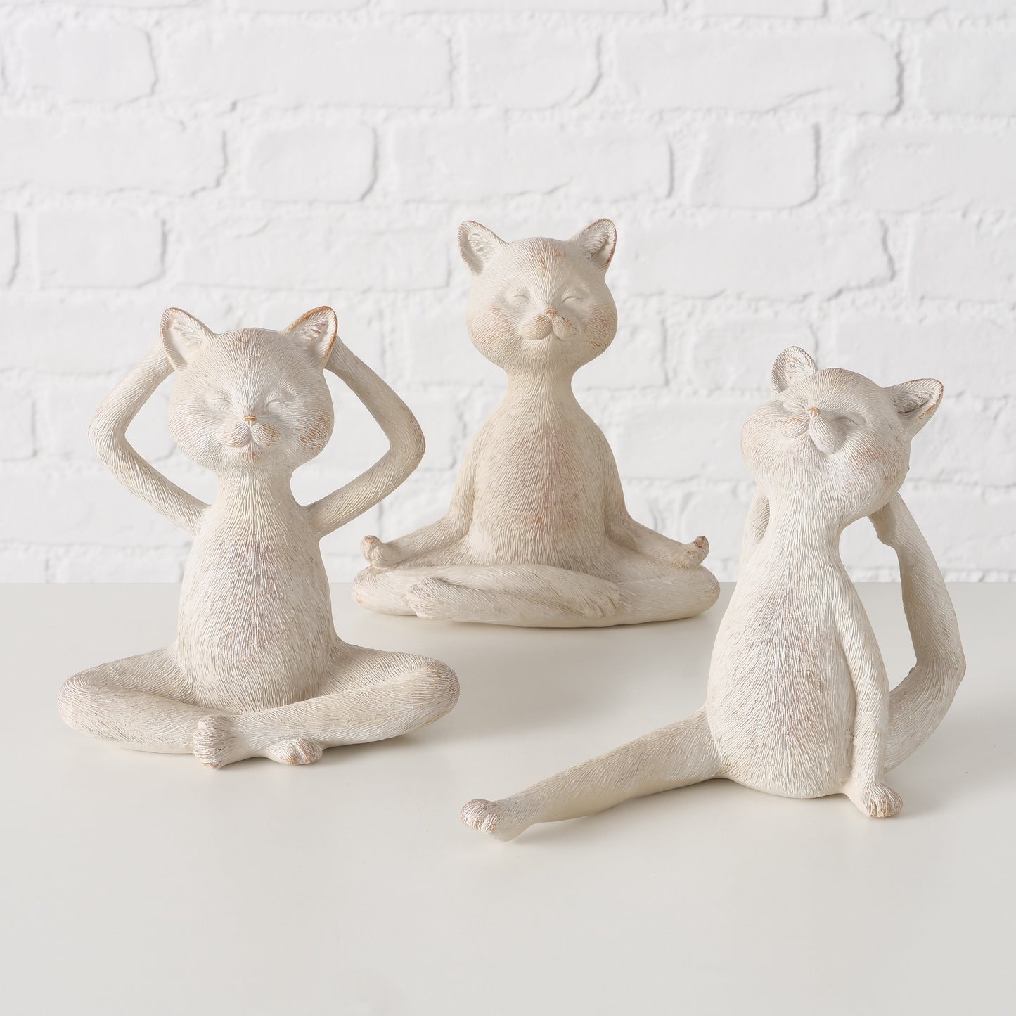 FIGURINE YOGA CAT BEIGE