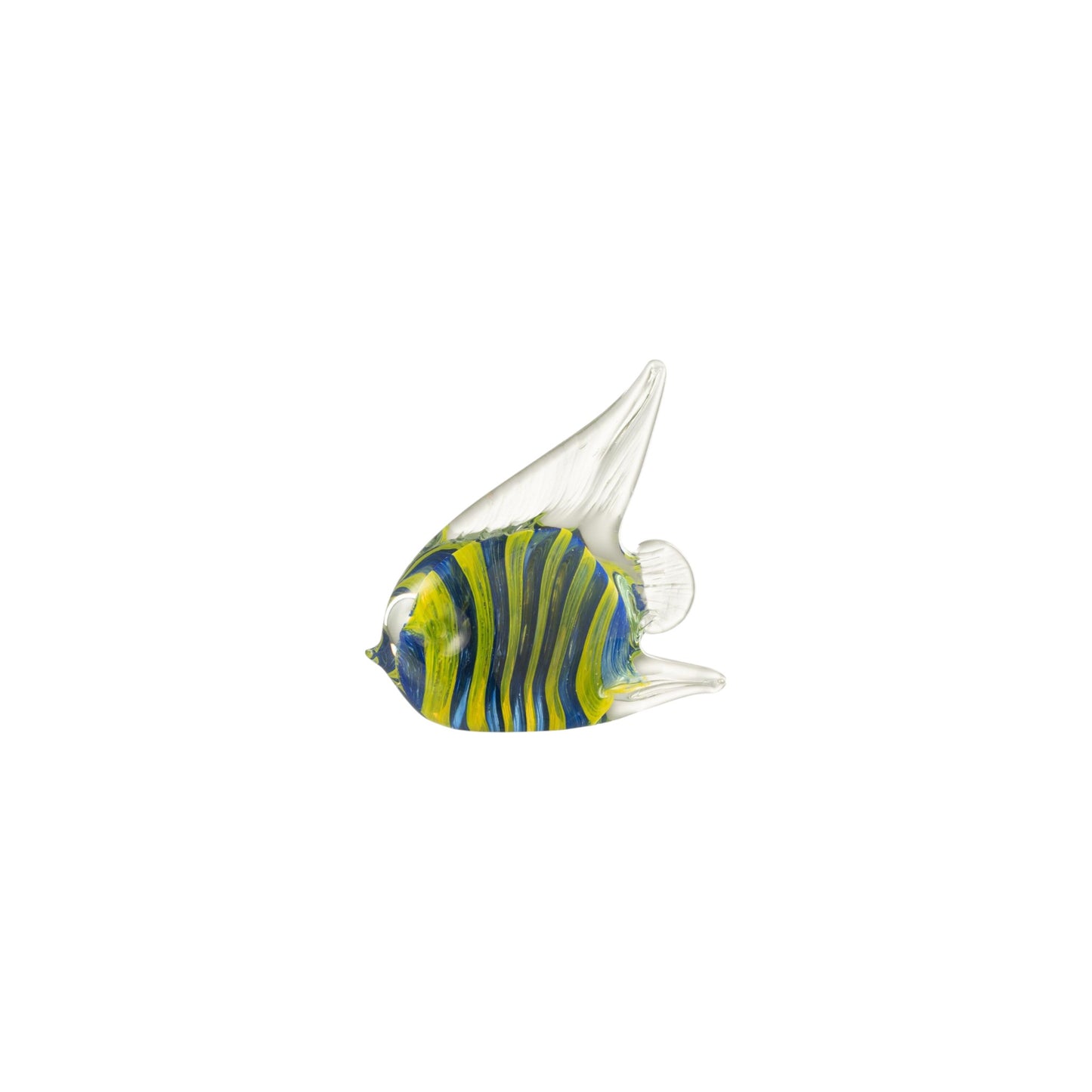 FISH GLASS YELLOW AND BLUE