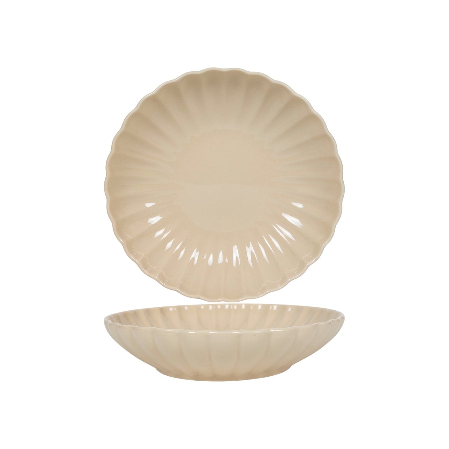 FLOWER PLATE BEIGE