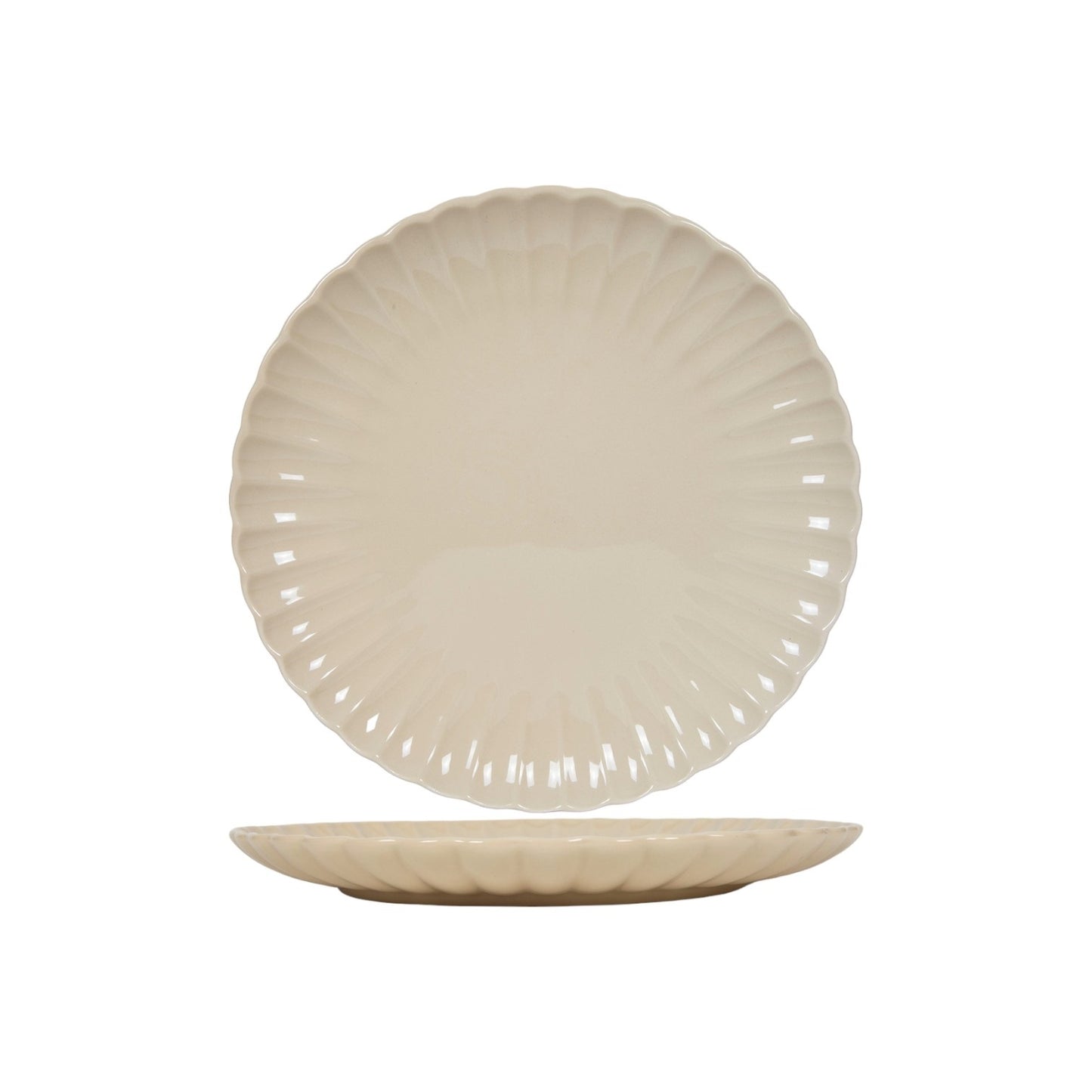 FLOWER PLATE BEIGE