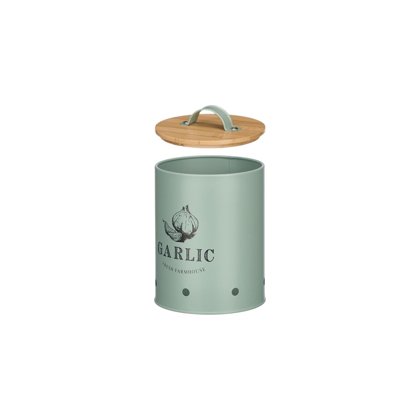 GARLIC KEEPER BAMBOO WITH LID