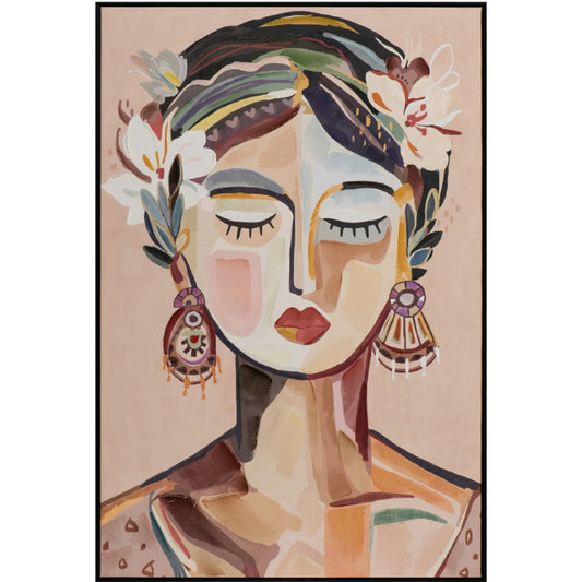 GIRL BEIGE ACRYLIC PAINTING