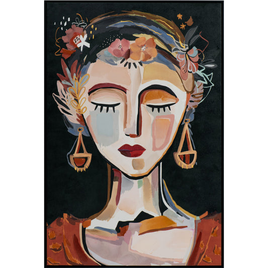 GIRL BLACK ACRYLIC PAINTING