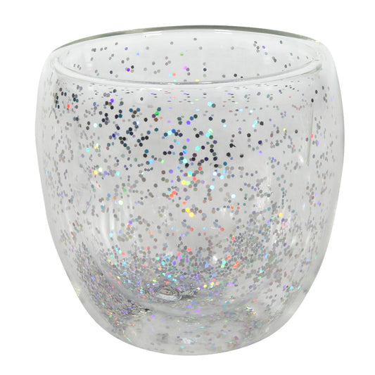 GLASS CONFETTI DOUBLE WALLED SILVER