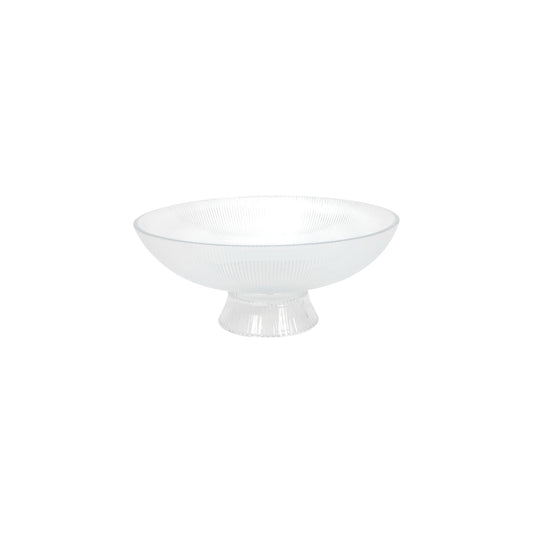 GLASS DISH LINES WITH FOOT