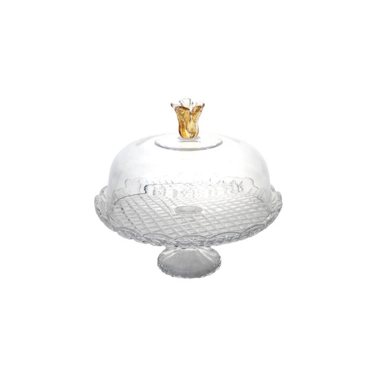 GLASS DOME ON STAND Ø 30 CM FLOWER