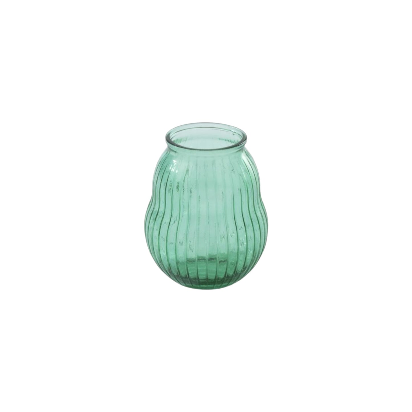 HURRICANE ROUND STRIPED GLASS EMERALD GREEN