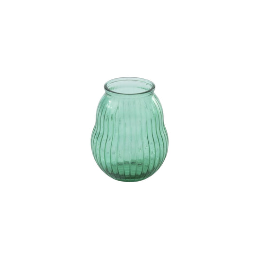 HURRICANE ROUND STRIPED GLASS EMERALD GREEN