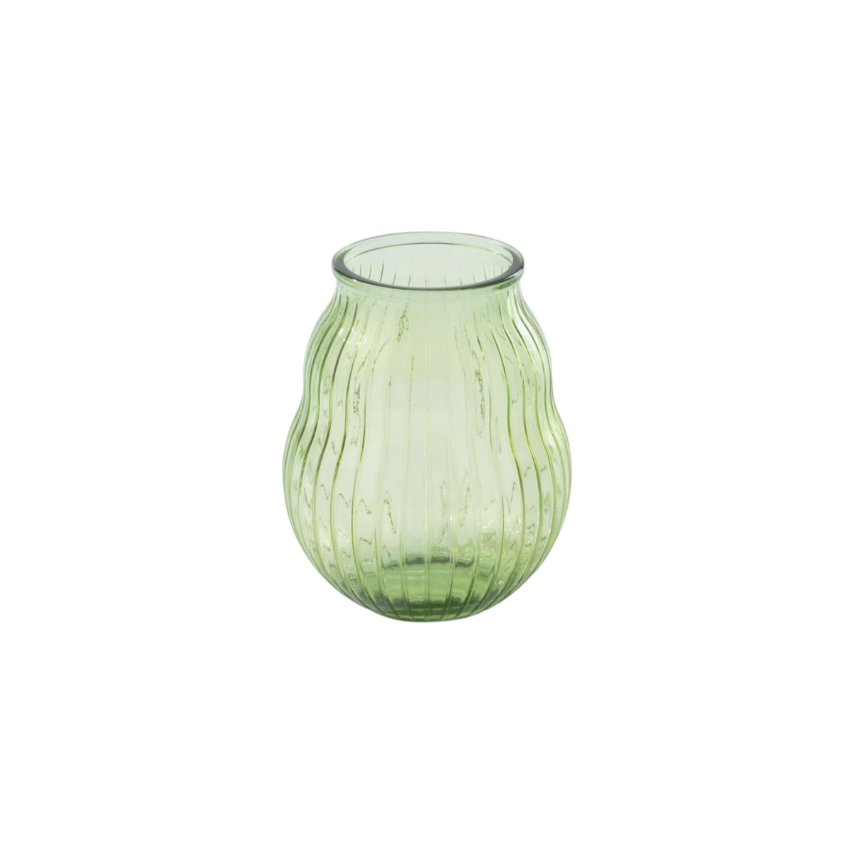 HURRICANE ROUND STRIPED GLASS GREEN