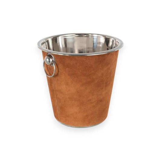 ICE BUCKET ROUND LEATHER COGNAC