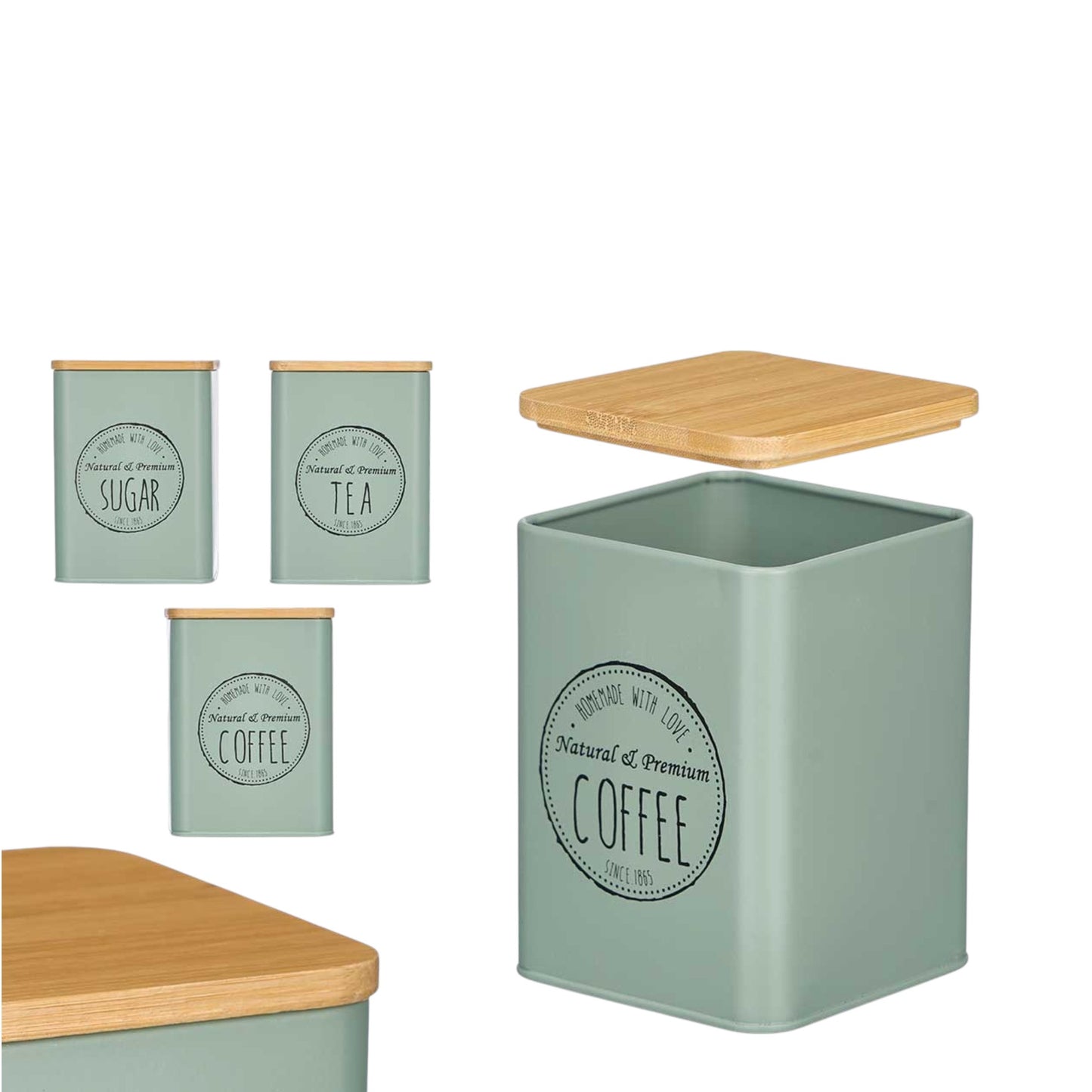 KITCHEN JAR BAMBOO WITH LID