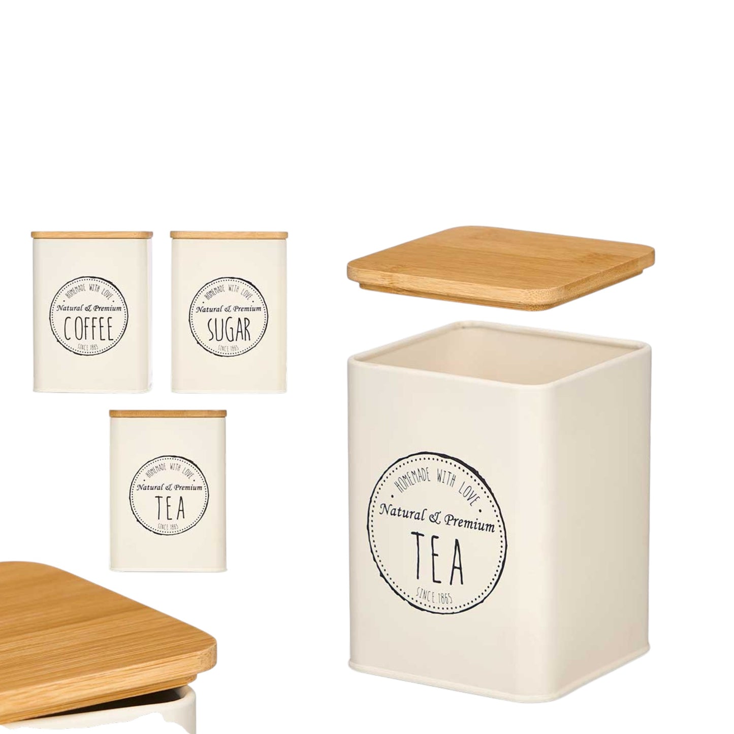 KITCHEN JAR BAMBOO WITH LID