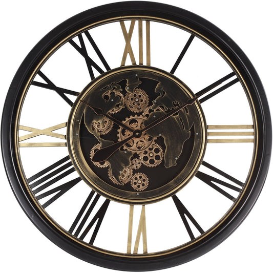 LANCASHIRE ROUND CLOCK BLACK