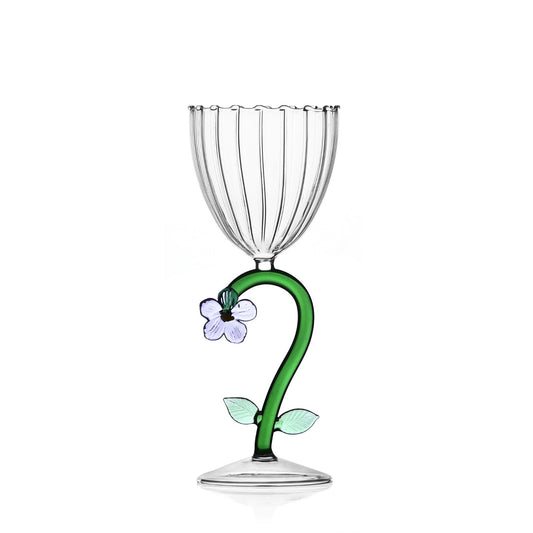 LILAC FLOWER STEMMED GLASS