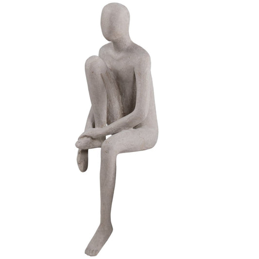 LOUNGE SITTING MAN LIFTED LEG STATUE