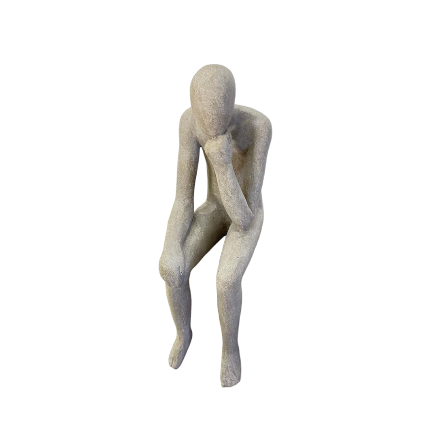 LOUNGE SITTING MAN THINKING STATUE